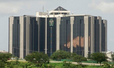 CBN headquarters as new security rules for foreign card transactions are announced.