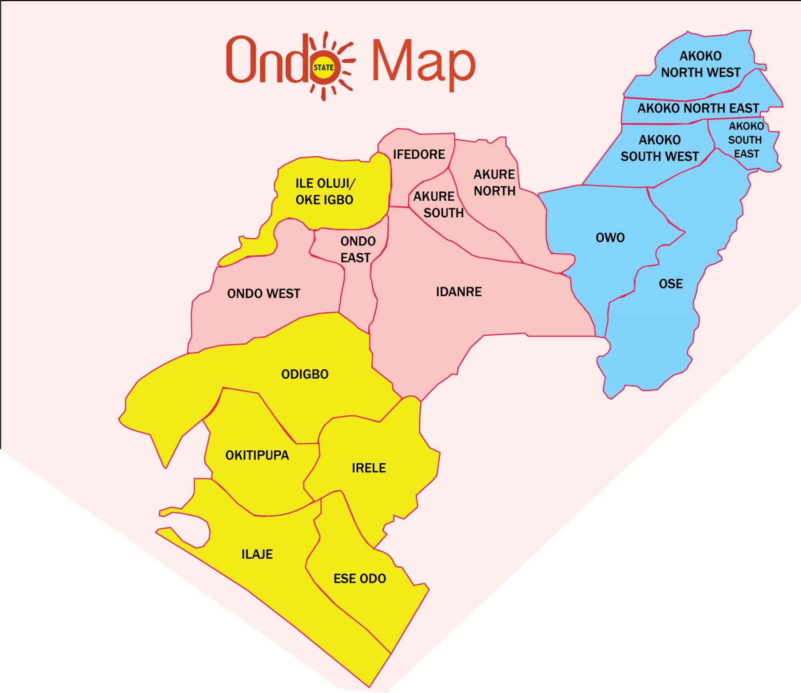 Ondo state map