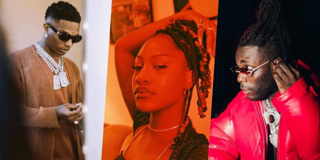Afrobeat superstars Wizkid, Tems, and Burna Boy. Nigerian Stars that were nominated at the NAACP Image Award.
[Photo Credit: Google]