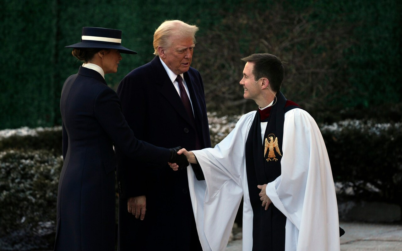 Church service at St. John’s Episcopal Church Credit: Matt Rourke/AP