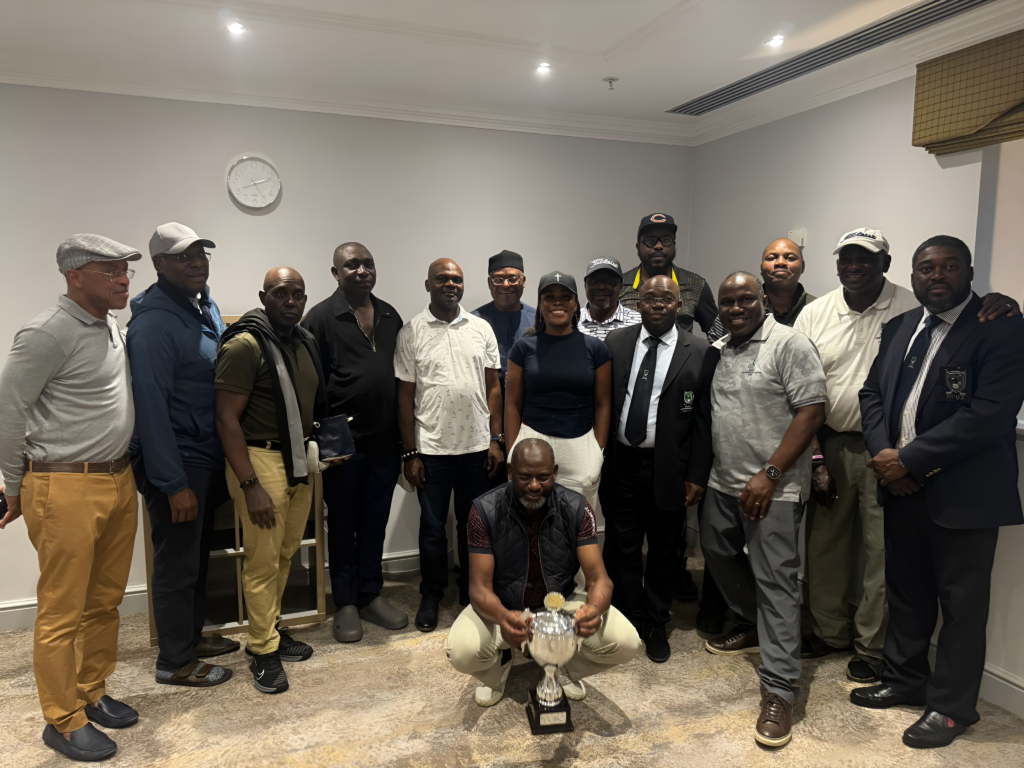 Group photo of members taken after the dinner at the 2025 tournament in Manchester