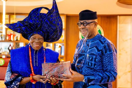 Ogun State Governor, Dapo Abiodun and Chief Nike Davies-Okundaye.