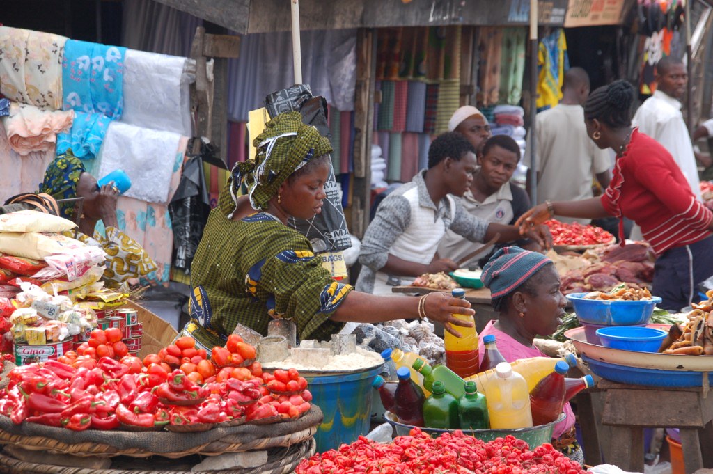 Inflation. A market in Nigeria
