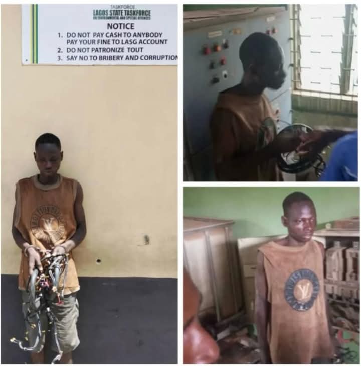 The cable thief jailed in Lagos State