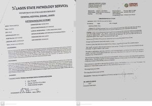 Document showing Adewale health status