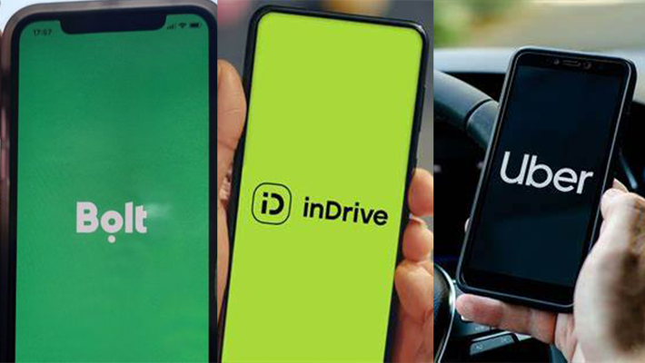 Bolt, Indrive, Uber logo