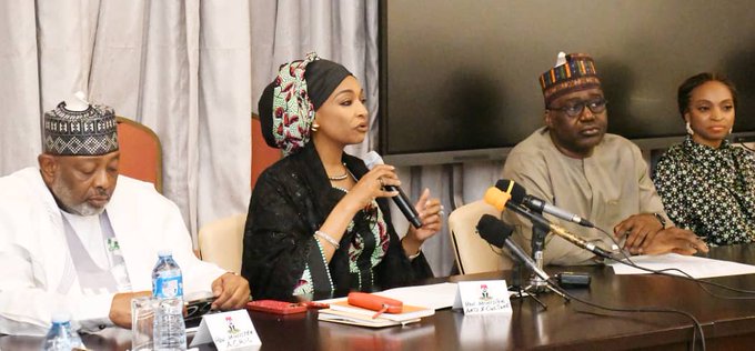 Nigeria representatives at the press conference on Wednesday at the Presidential Villa, Deputy Chief of Staff to the President (Office of the Vice President), Ibrahim Hadejia