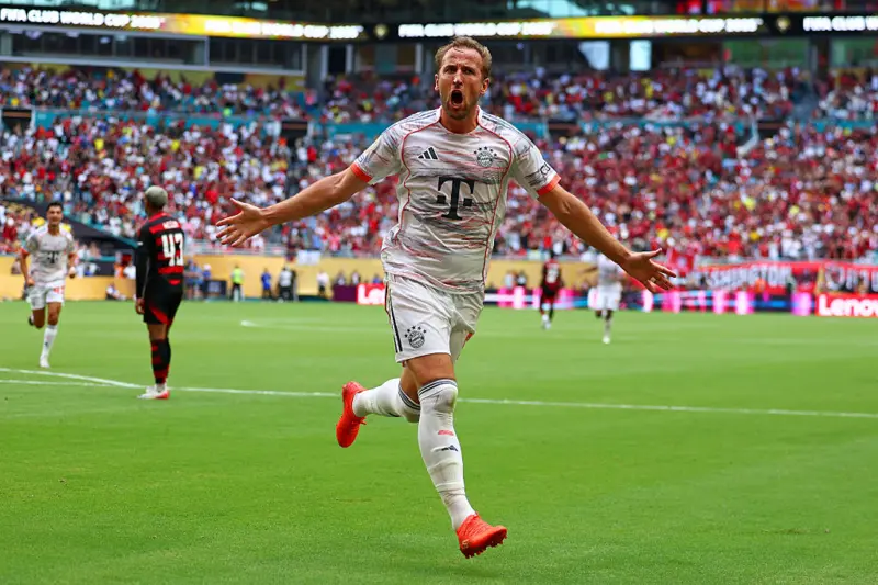 Harry Kane scores twice as Bayern beat Flamengo 4-2 to reach Club World Cup quarter-finals, setting up a showdown with PSG.