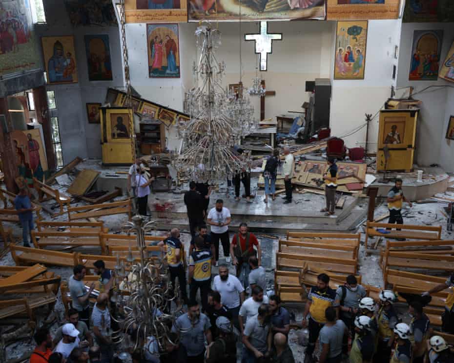 Islamic state suicide bombing at Damascus church kills 22, injures 63