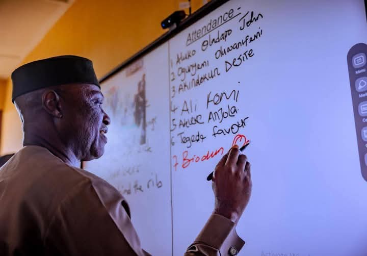 Governor Biodun Oyebanji during the commissioning of a Digital Smart School at Government College, Ado Ekiti. 