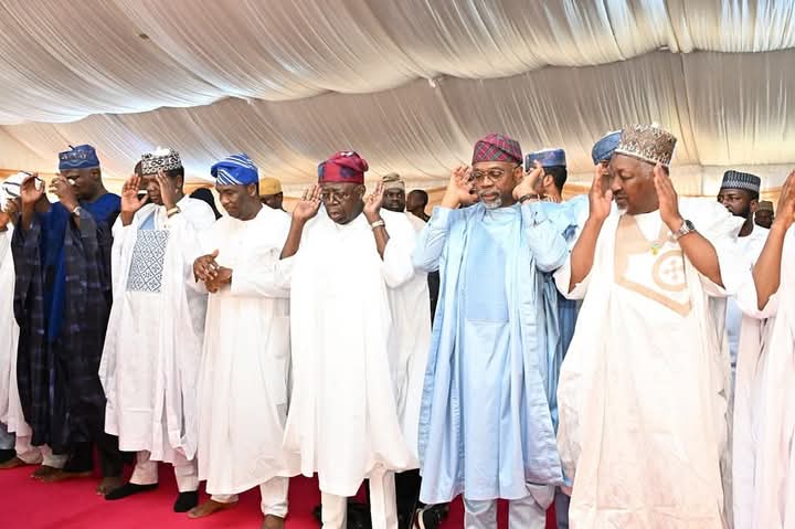 President Bola Tinubu observing the Eid-el-Kabir in Lagos State