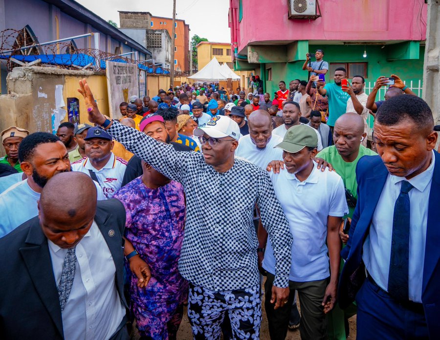 Babajide Sanwo-Olu after voting at the LG elections on Saturday