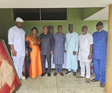 Peter Obi and others during a condolence visit to Muhammadu Buhari’s family