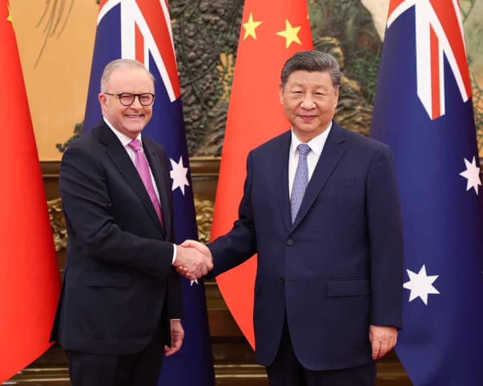 Chinese President Xi Jinping and Australia Prime Minister Anthony Albanese