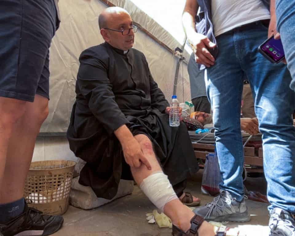 One of those injured as Israeli attacks catholic church