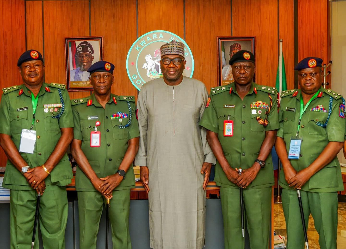 Kwara State Governor AbdulRahman AbdulRazaq with security chiefs