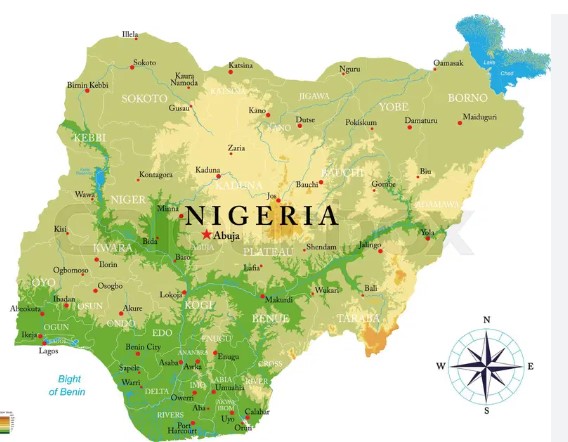 Map of Nigeria without new states yet