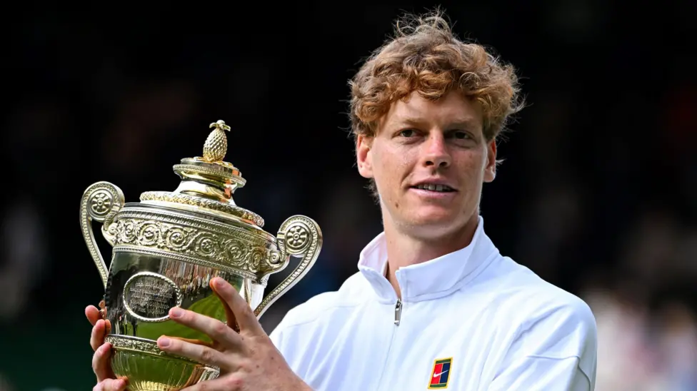 Sinner beats Alcaraz 4-6 6-4 6-4 6-4 to win first Wimbledon title, ending the Spaniard’s 24-match streak and claiming his fourth Grand Slam crown.