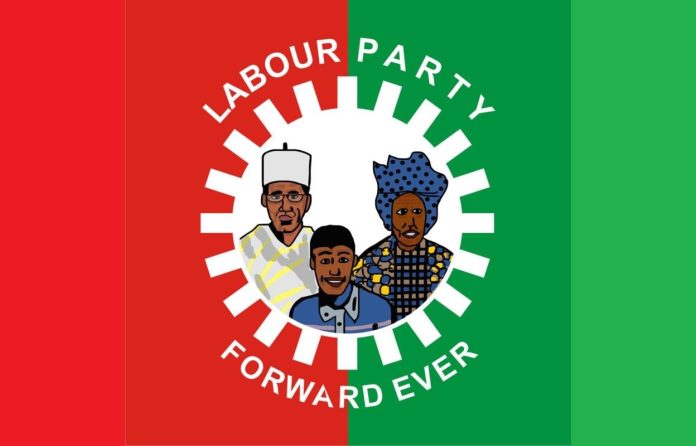 Labour Party officials at a meeting announcing the postponement of congresses and convention in Nigeria.