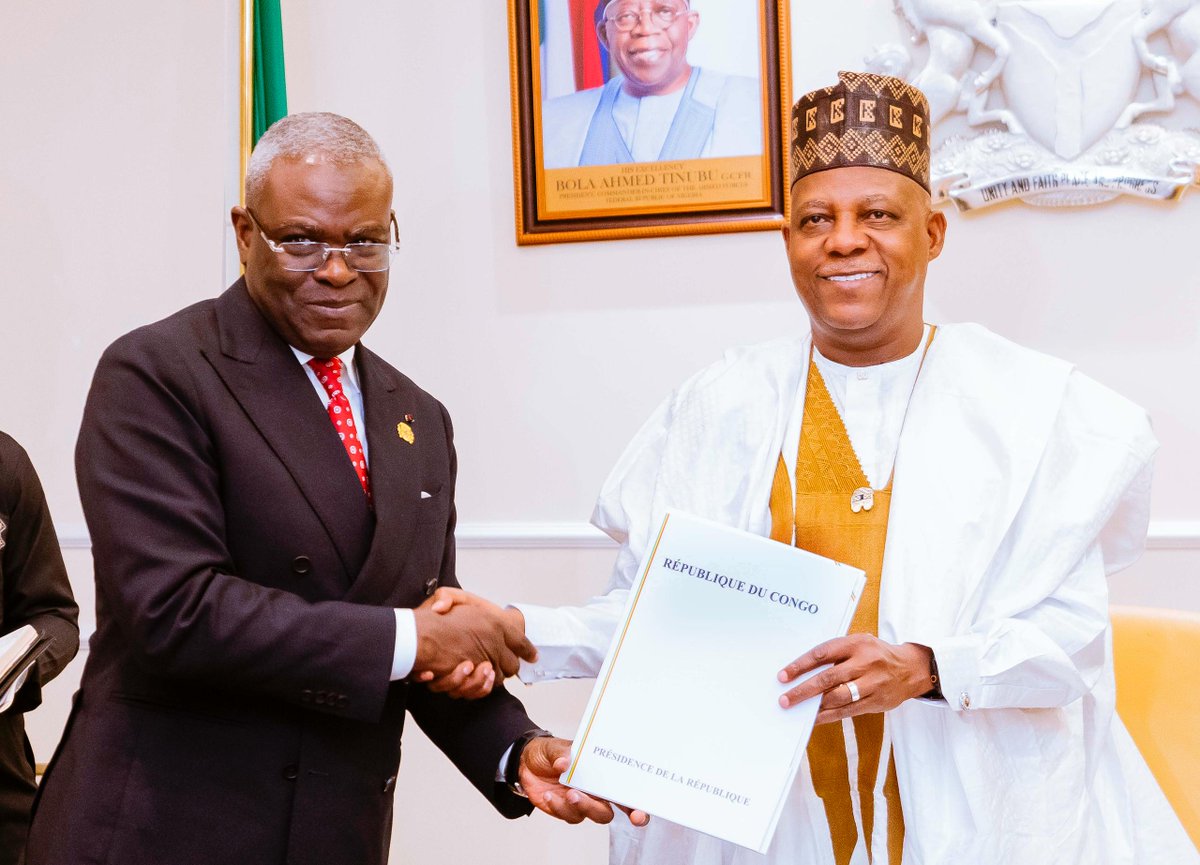 Nigeria's Vice President Kashim Shettima and Anatole Collinet Makosso