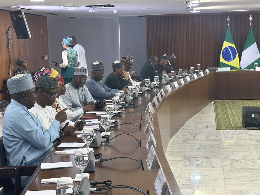 Wale Edun, and Brazil's Vice President, Geraldo Alckmin in a meeting