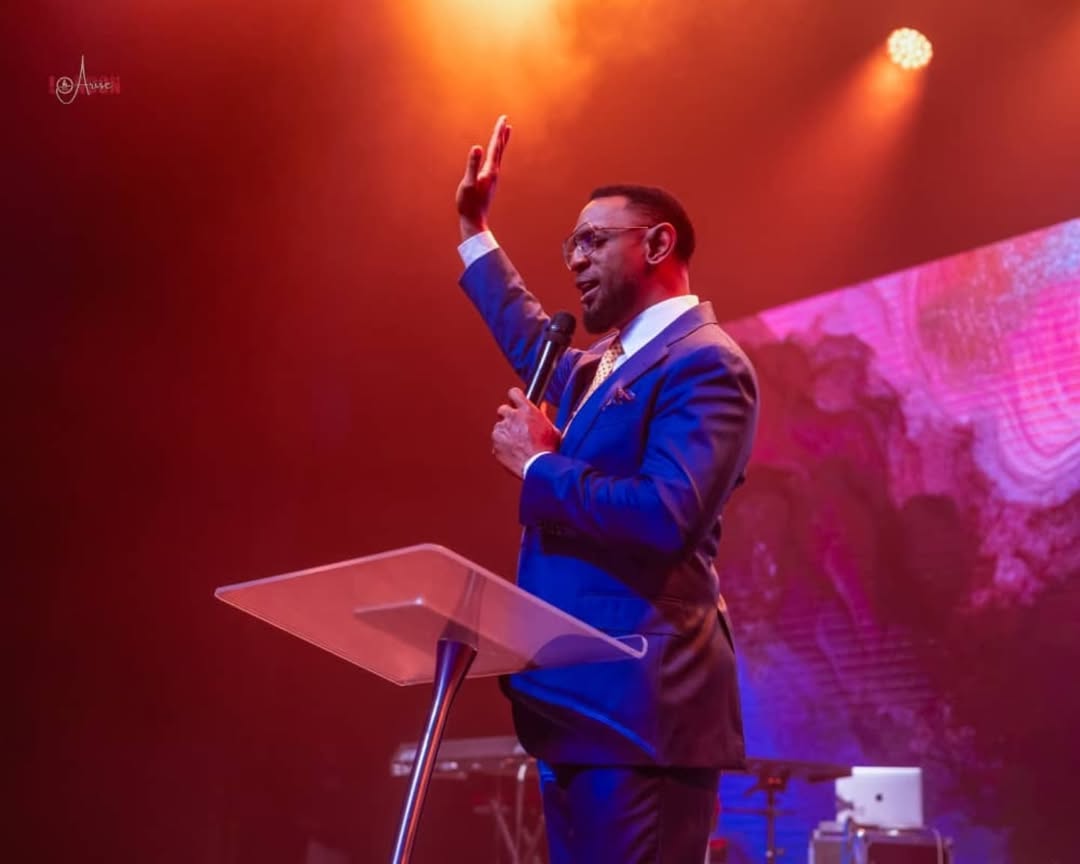 Pastor Biodun Fatoyinbo addressing a congregation amid controversy over his remarks on Apostle Babalola.
