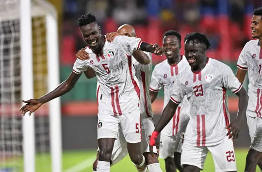 Sudan’s Abdel Raouf Yagoub mocks Nigeria as his brace helps seal a 4-0 CHAN win, putting the Falcons top of Group B and on the brink of the quarter-finals.