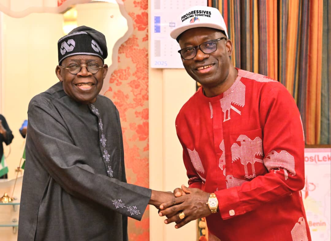 President Bola Tinubu and Governor Chukwuma Soludo meet at Aso Villa to discuss economy and security.