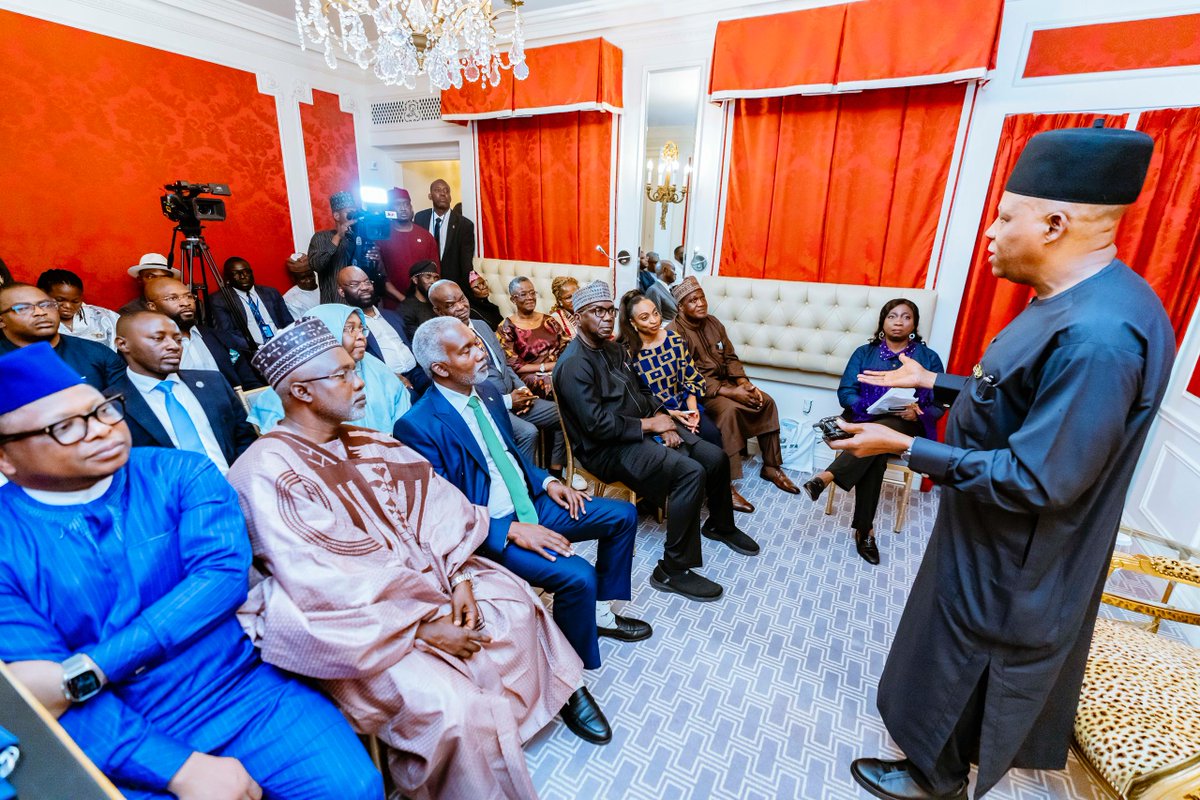 Kashim Shettima addressing Nigerians in diaspora