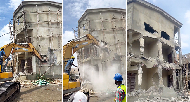 Demolition of illegal structures at Lagos Trade Fair Complex