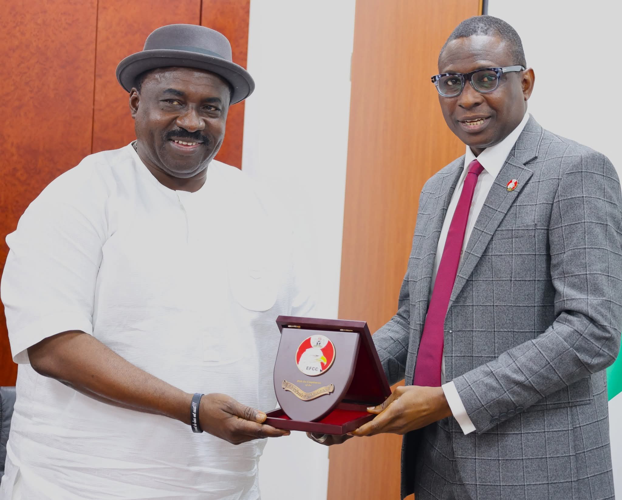 NCAA Captain Chris Najomo and EFCC Chairman Ola Olukoyede