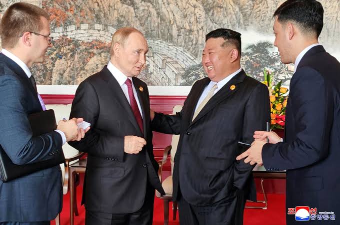 Kim Jong Un North Korean Leader and Russian President Vladimir Putin