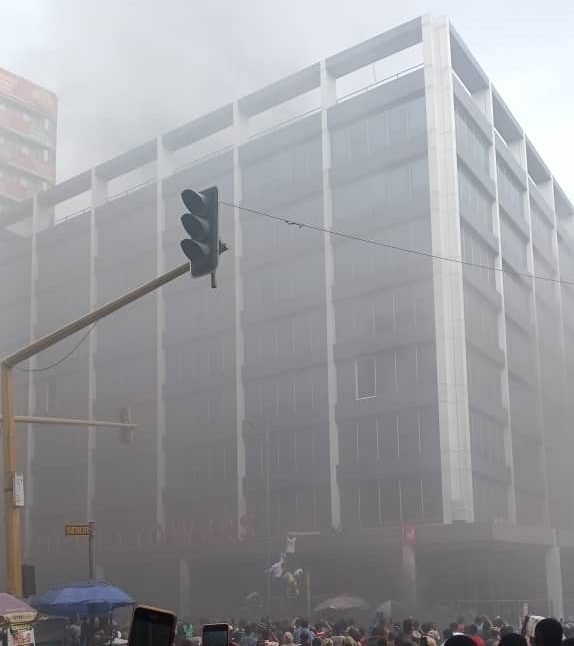 Fire guts Afriland Towers in Lagos market.