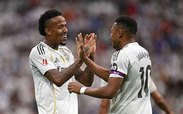Real Madrid beat Espanyol 2-0 at the Bernabéu, with goals from Militão and Mbappé, maintaining a perfect five-win start to the 2025-26 La Liga season.