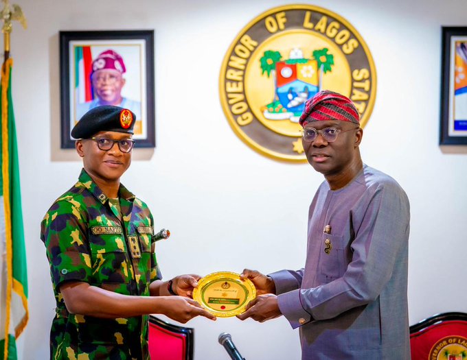 NYSC DG Olakunle Nafiu and Governor Babajide Sanwo-Olu