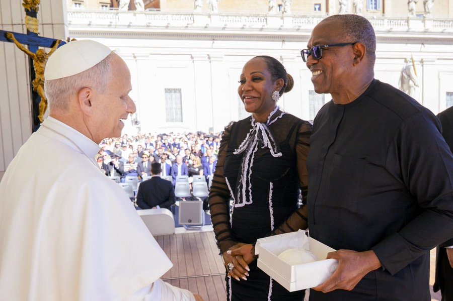Peter Obi, his wife and Pope Leo XIV
