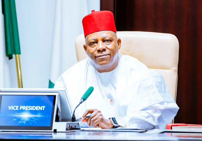 Nigeria’s Vice President Kashim Shettima speaking at an interfaith Ramadan and Lent breaking of fast event at the State House.