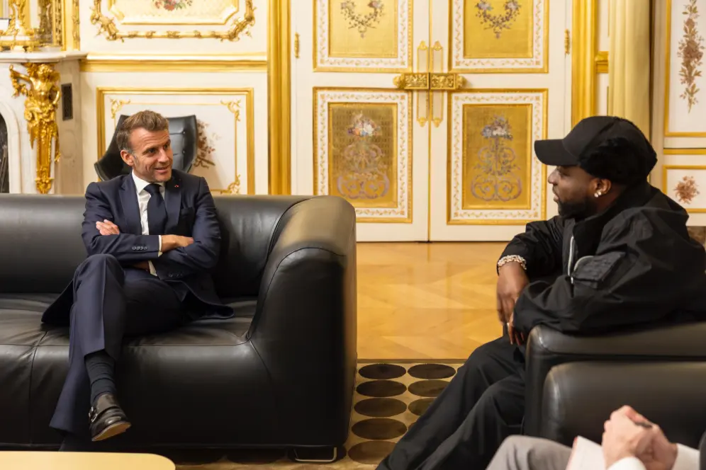 Davido meets French President Macron