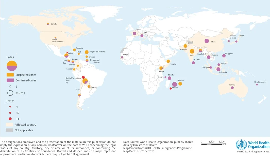 A resurgence of chikungunya virus (CHIKV) disease has been reported across 40 countries in 2025, marking a significant uptick in transmission