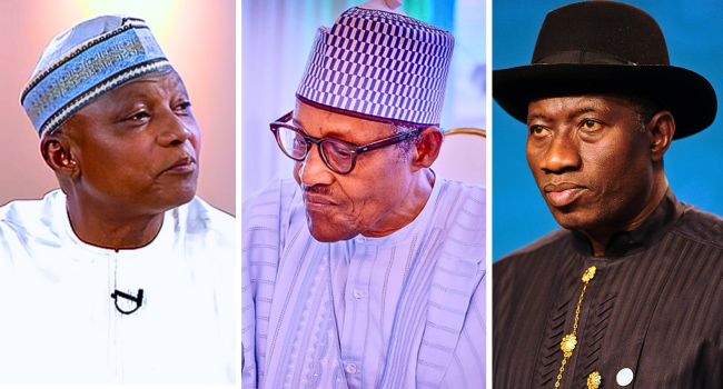 Garba Shehu, Muhammadu Buhari, and Goodluck Jonathan