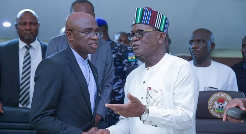 Governor Alia and ex-Governor Ortom clash over ₦100bn Benue loan approval.