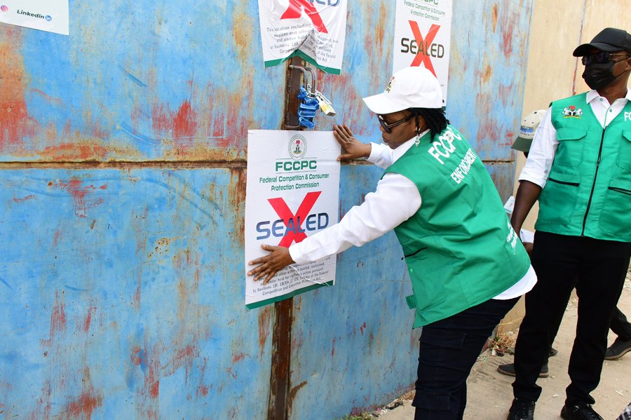 FCCPC officials are sealing the warehouses