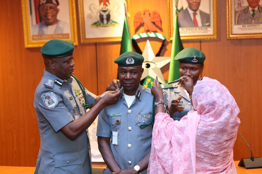 Adewale Adeniyi decorating the new officers
