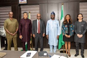 Bernard Doro with the World Bank team during their visit.