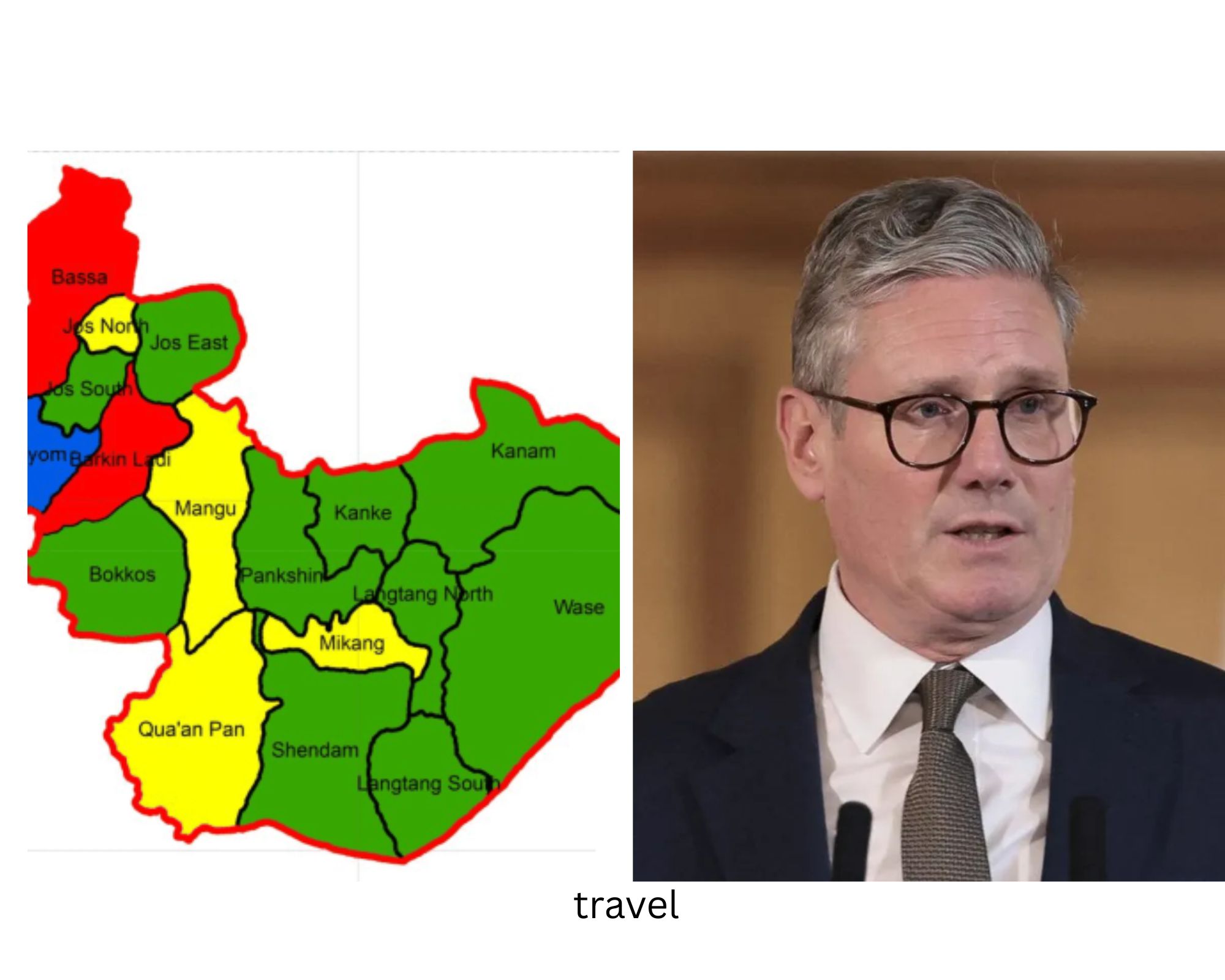 Plateau State map & UK prime minister -keir starmer