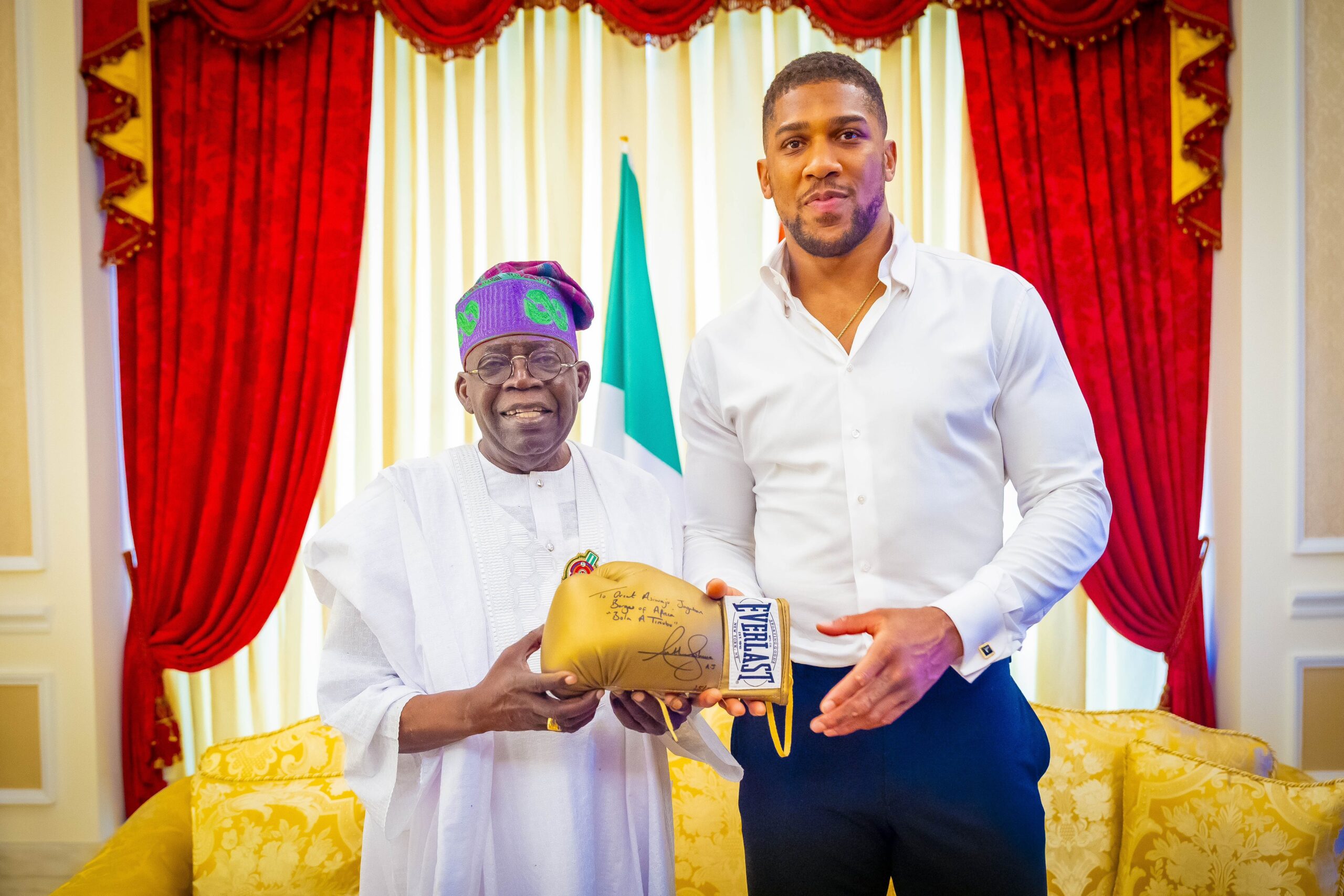 President Bola Tinubu and Anthony Joshua