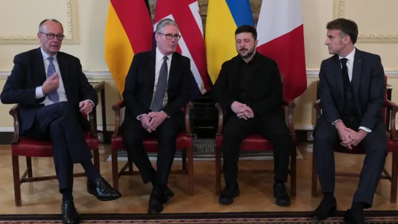 Starmer, Zelensky, Macron, Merz