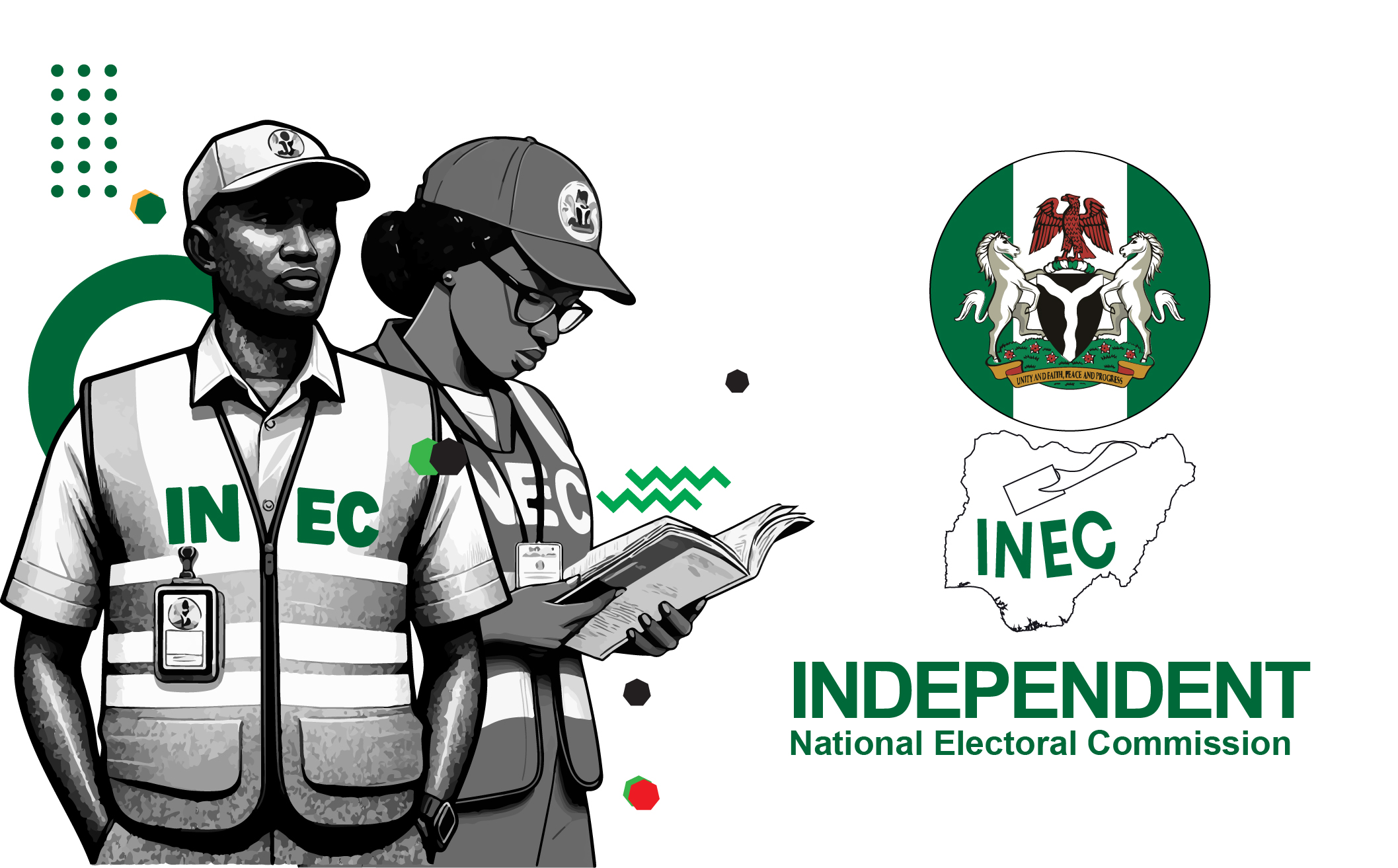 Officials of the Independent National Electoral Commission sorting ballot papers at a polling unit in Nigeria’s Federal Capital Territory.