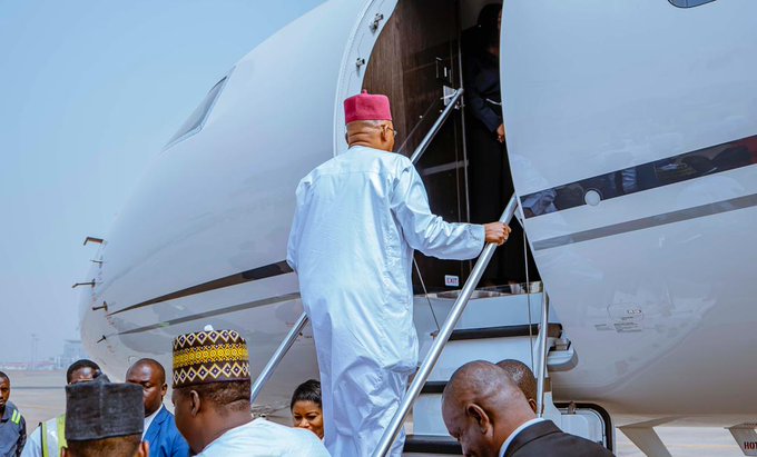 Shettima departs for Guinean inauguration, Davos 2026