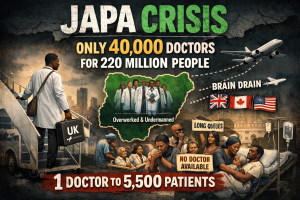 Japa crisis: Nigeria has only 40,000 doctors for 220 million people Japa crisis: Nigeria has only 40,000 doctors for 220 million people